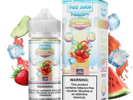 Pod Juice Freebase Nicotine - Strawberry Apple Watermelon Freeze